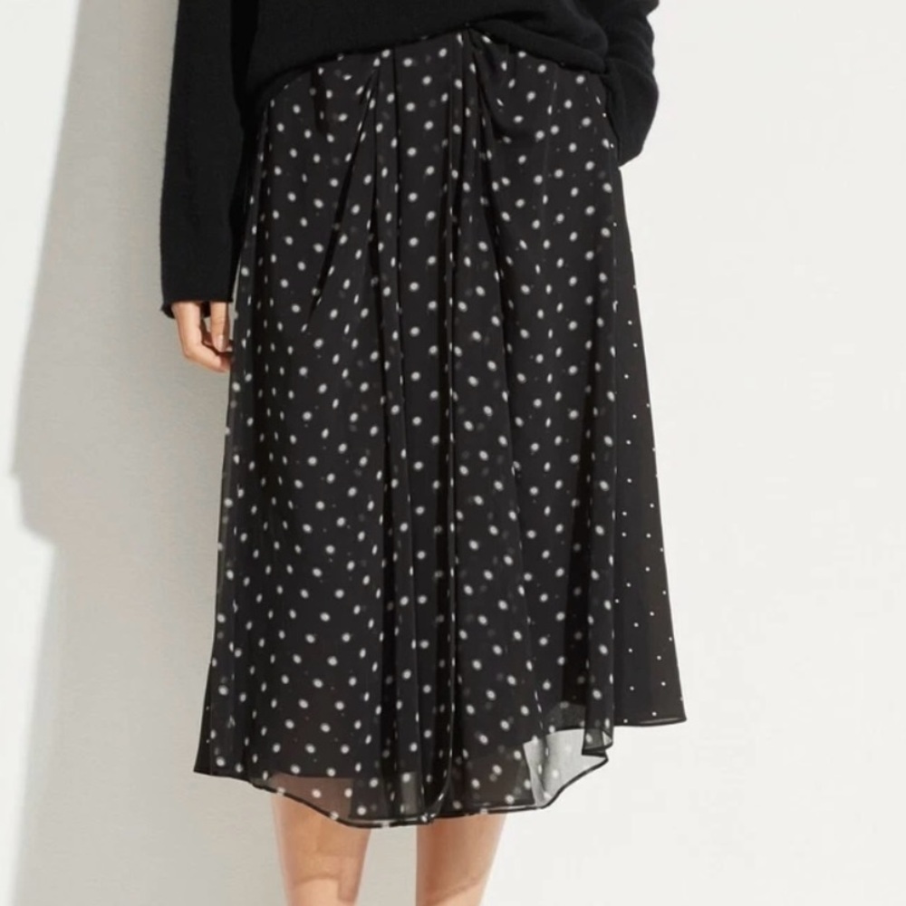 NWT Vince Skirt Dot Midi Georgette Crepe